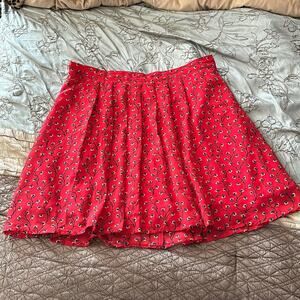Old Navy | Red Floral Mini Skirt with elastic waist Size M